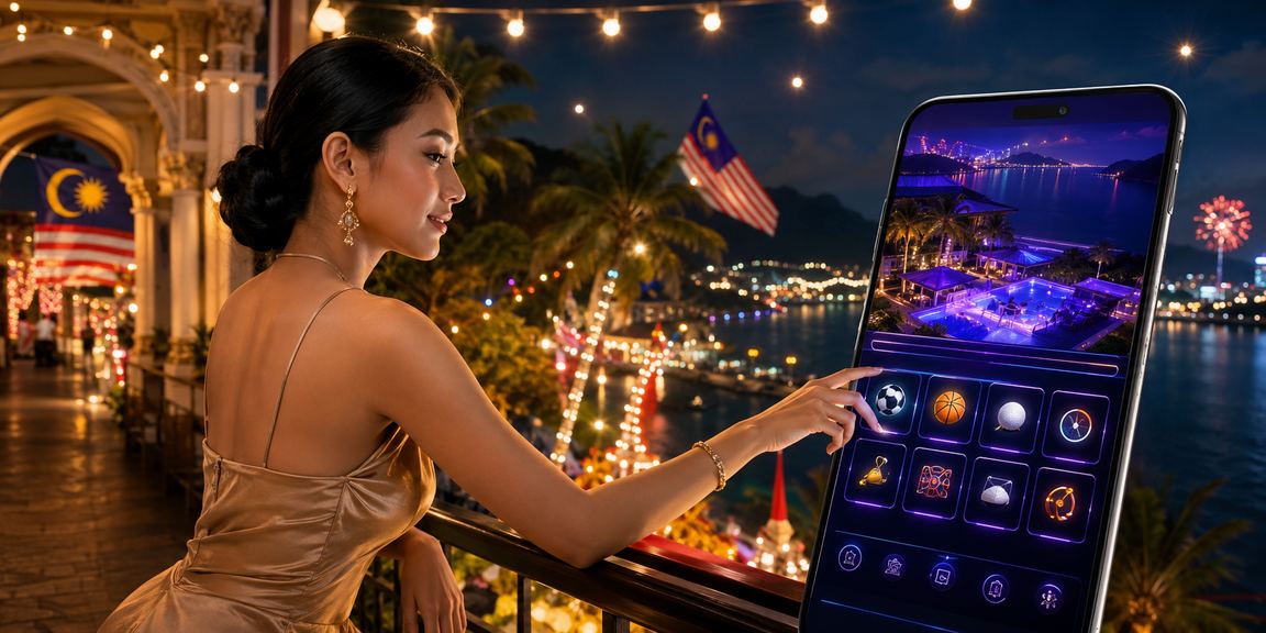 Suasana resort Langkawi dengan pemain menikmati kasino mudah alih jackpot